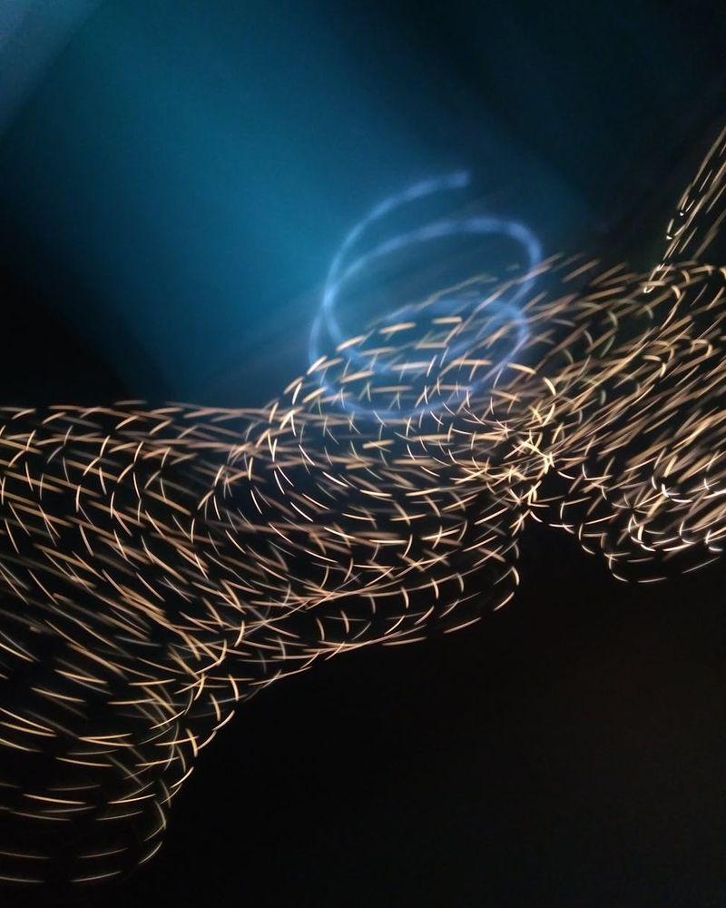 Abstract blue technological light lines representing focus and digital concentration